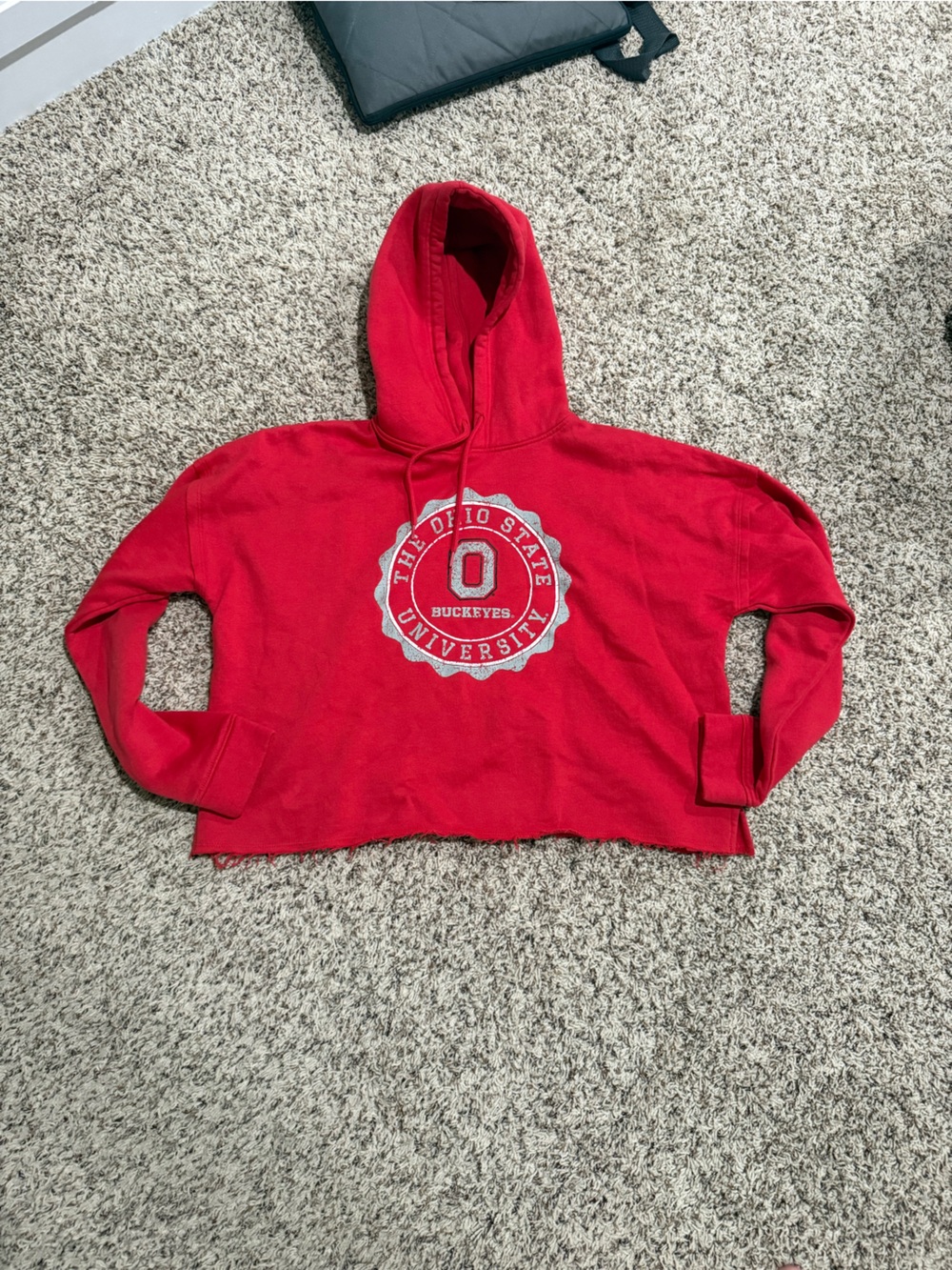 Osu Buckeyes Red Cropped Hoodie Sweatshirt